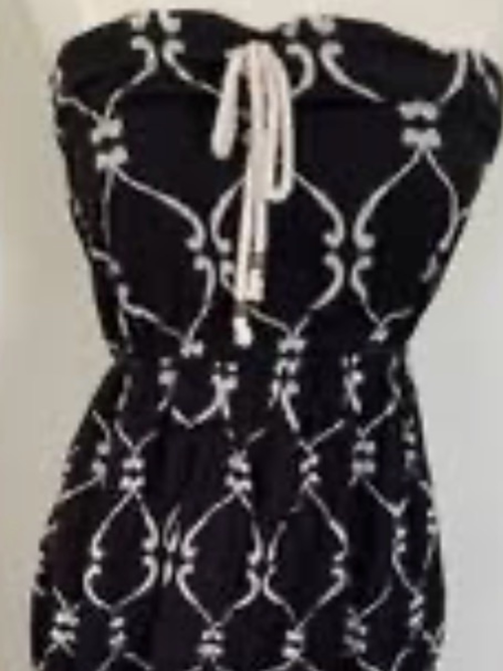 GAP Black and Cream Boho style Strapless Patterned Dress